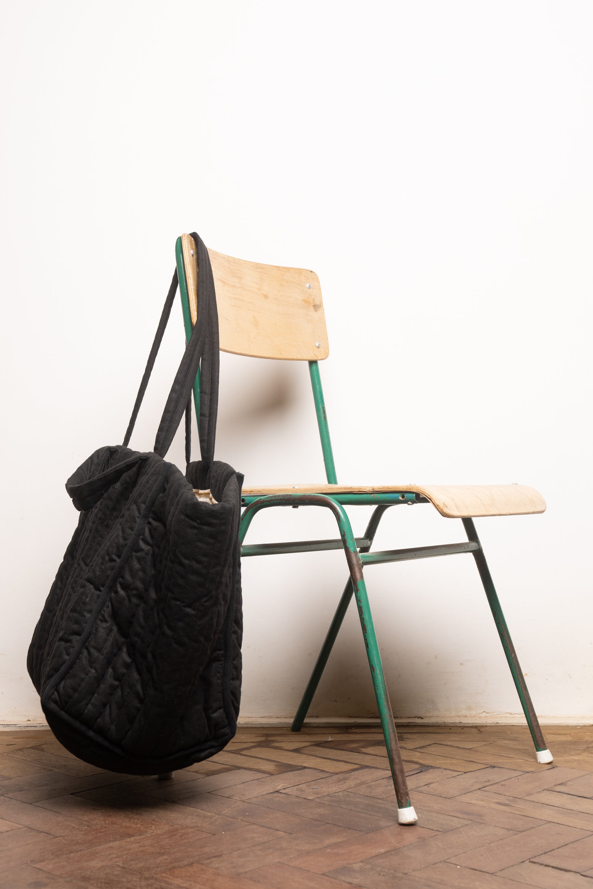 Quilty Tote - Black Linen