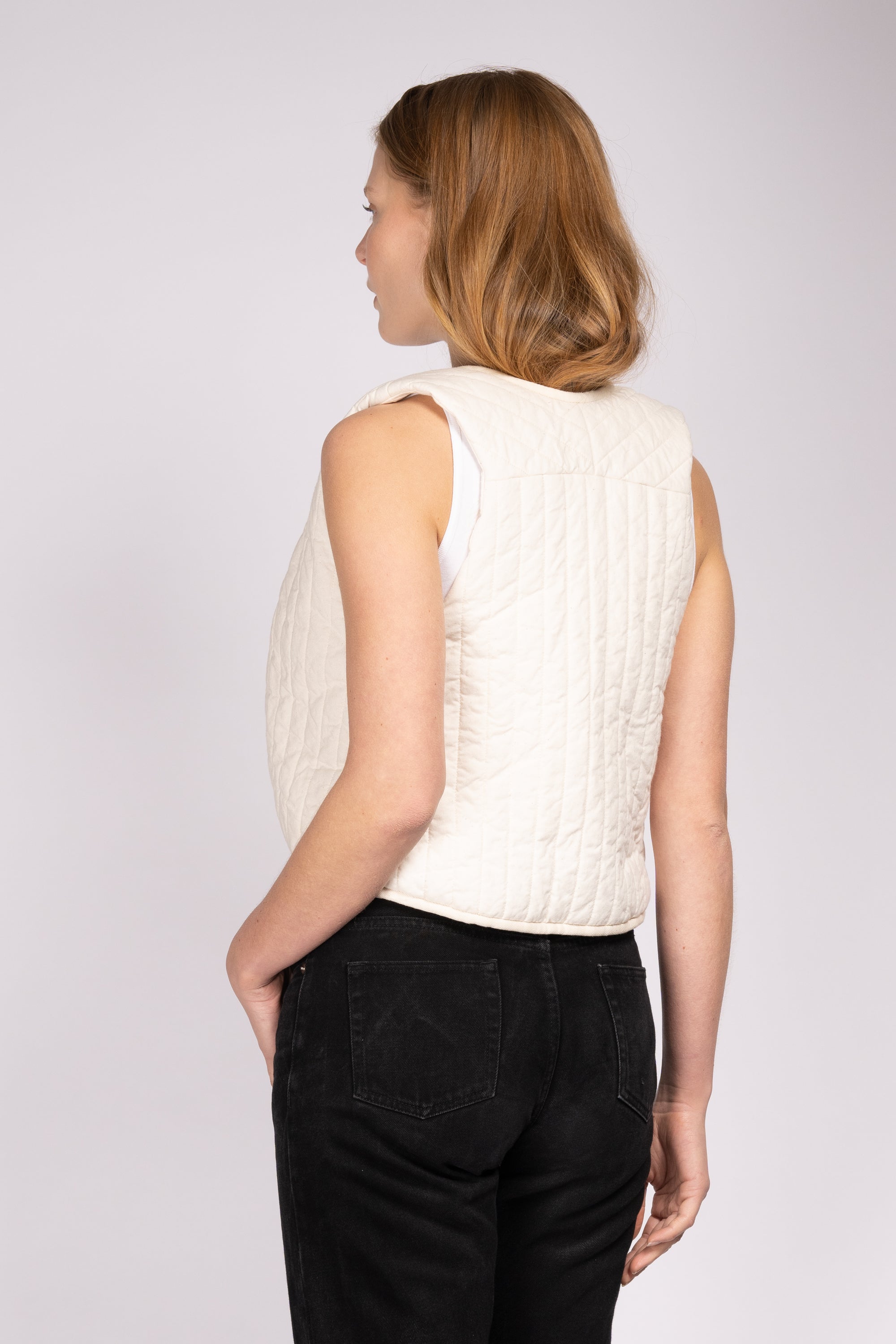 'Woodstock' Quilt Waistcoat - Calico