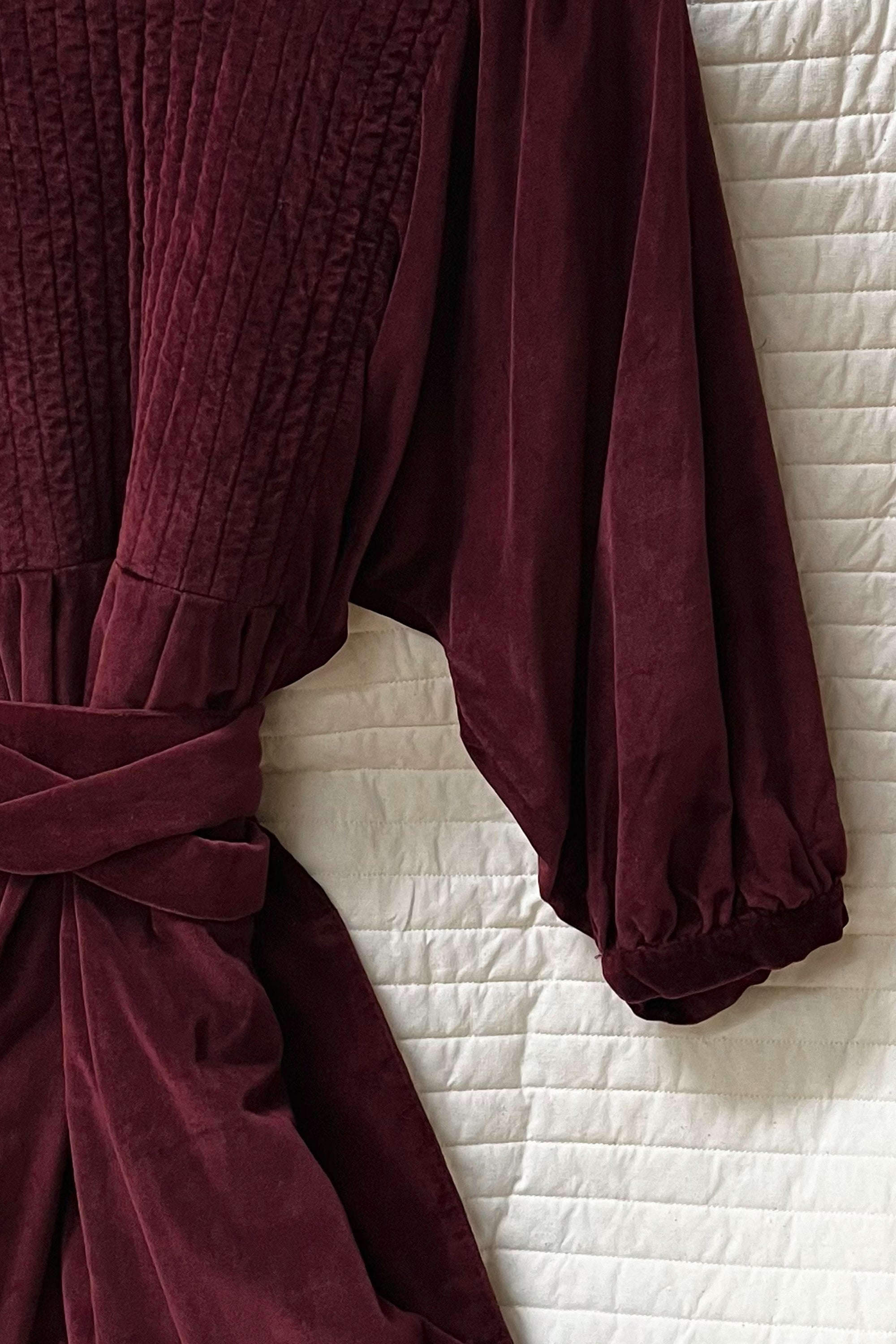 Quilt Dress - Burgundy Velvet